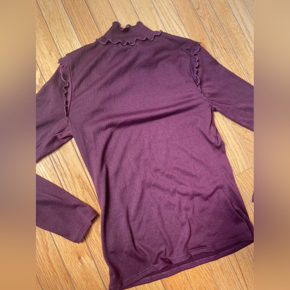 Casual Mauve Mock Neck Long Sleeve Top - Picture 2 of 3